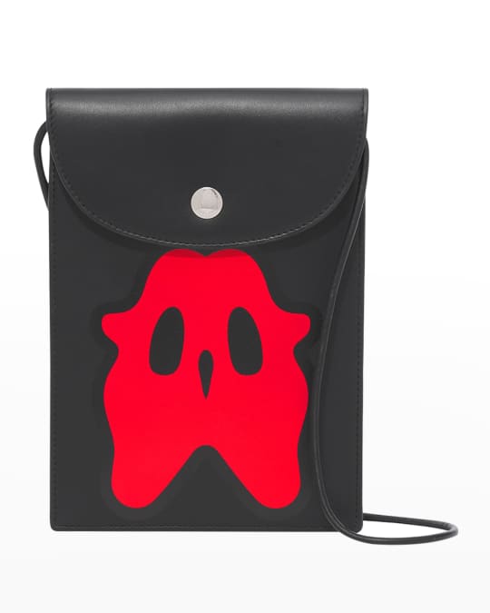 Burberry Men's Monster Graphic Leather Phone Case Crossbody