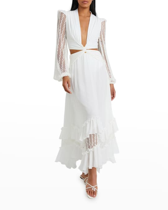 pink tulle dress Misty Rose Tulle Maxi Dress with a Corset Bustier XL / 10 / Misty Rose main image 1