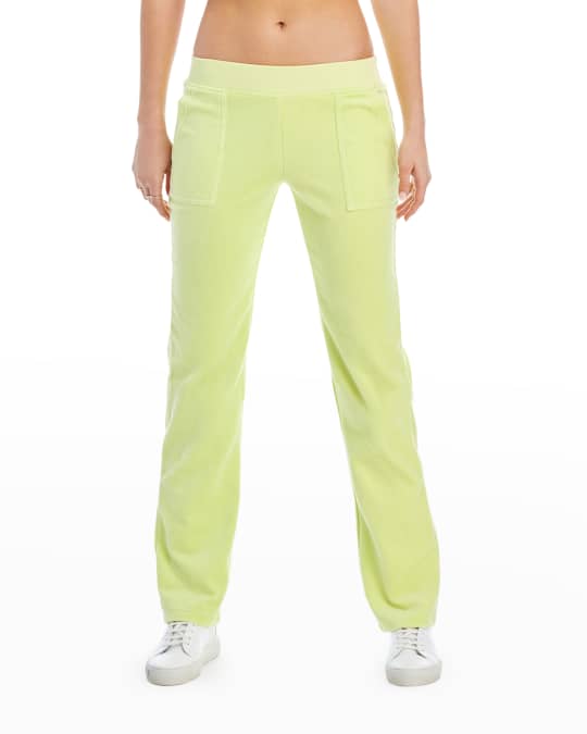 Low-Rise Velour Pants w/ Pockets
