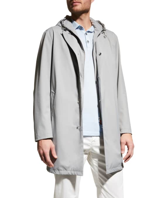 Men s Hooded Zip Stretch Raincoat