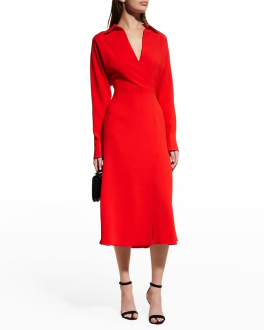 Victoria beckham wrap cheap front dress