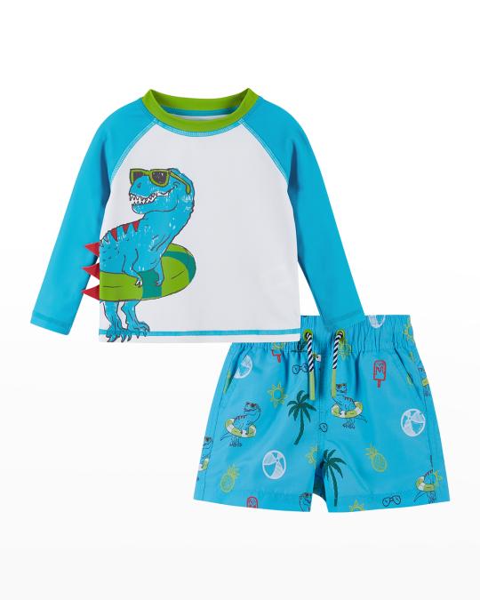Andy & Evan Boy's Dinosaur 2-Piece Rashguard Set, Size Newborn-24M ...