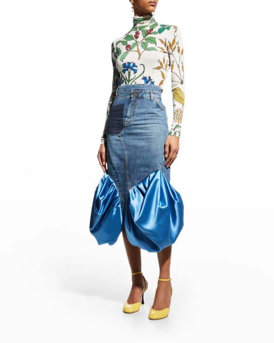 スカート [LOEWE] Deconstructed Denim Skirt Deconstructed skirt in denim Blue - LOEWE