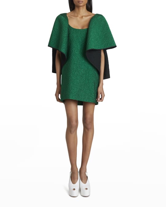 Dylas Dot Jacquard Cape Mini Dress