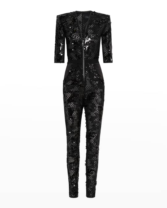 Varenna Sequined Mesh Jumpsuit