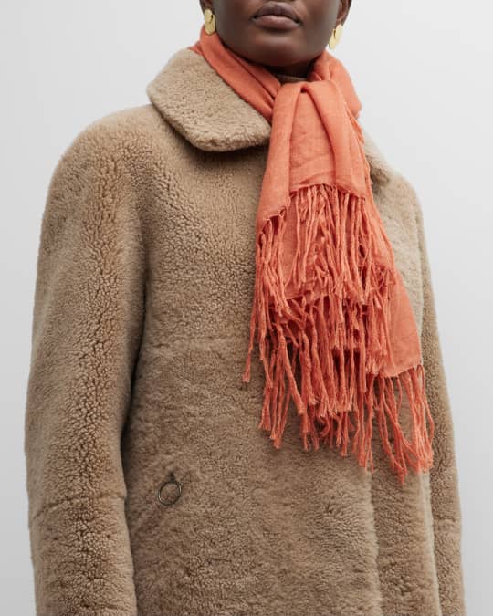Brunello Cucinelli Fringe Cashmere-Silk Scarf Neiman Marcus