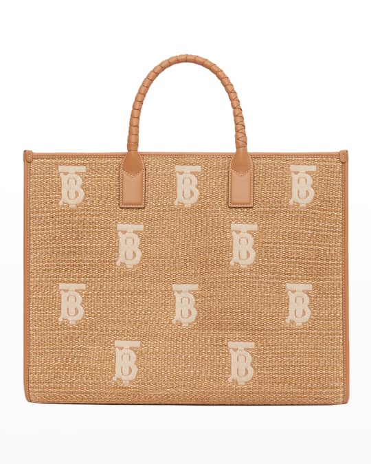 Large Raffia Tapered Tote