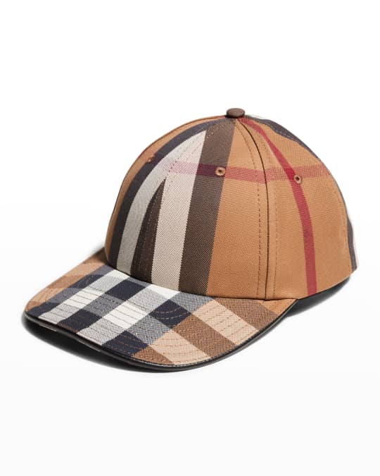 Men's Giant Check Canvas Baseball Cap