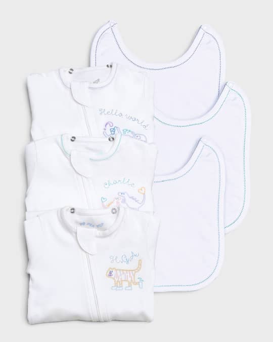 Baby Personalized Footed Bodysuit with attachable bib - Growing Bundle