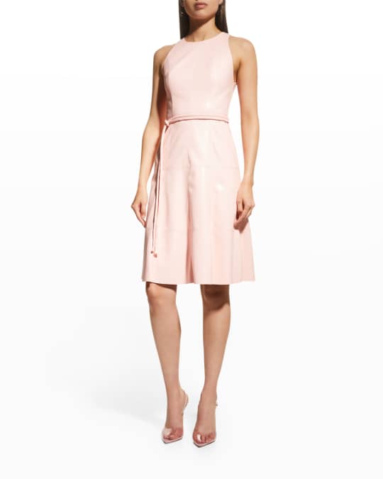 ALICE + OLIVIA Leandra Vegan Leather Midi Dress | Neiman Marcus