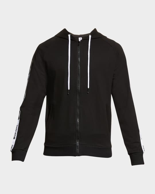 Moschino Men's Logo-Tape Raglan Zip Hoodie | Neiman Marcus