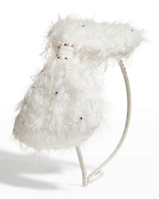 Bari Lynn Girl's Tinsel Crystal Pearlescent Bow Headband Neiman Marcus