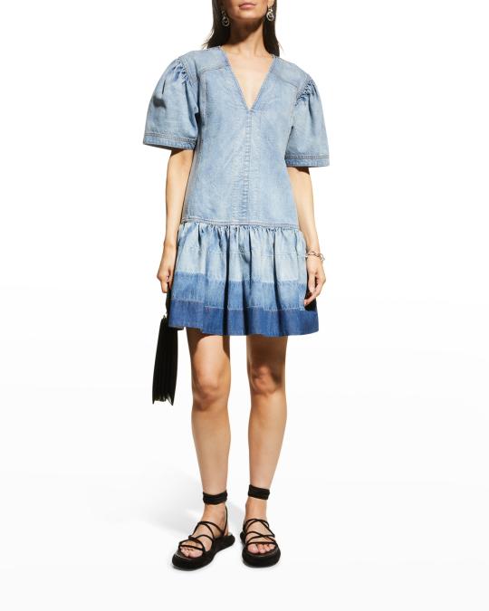 mad love denim midi dress Free People – Salt and Freckles cf-white inspired silhouette with a Dark Wash Denim Dress Size:M (6 US)