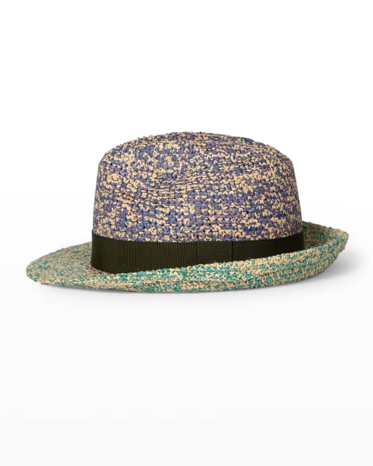 Paul Smith Men s Melange Raffia Trilby Straw Fedora Hat Neiman