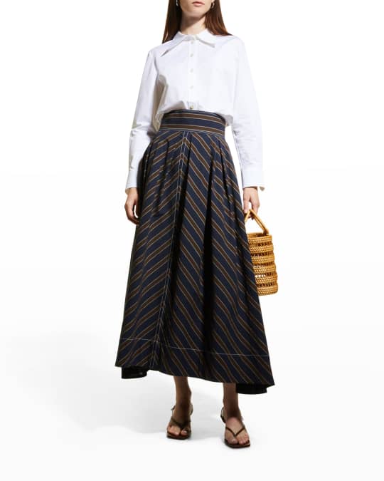 Tory burch striped skirt outlet