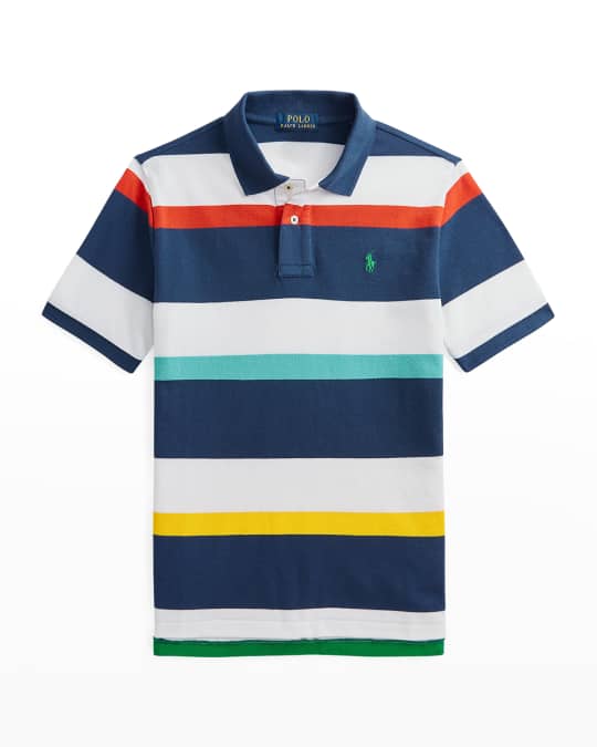 Ralph Lauren Childrenswear Boy's Striped Cotton Mesh Polo Shirt, Size S ...