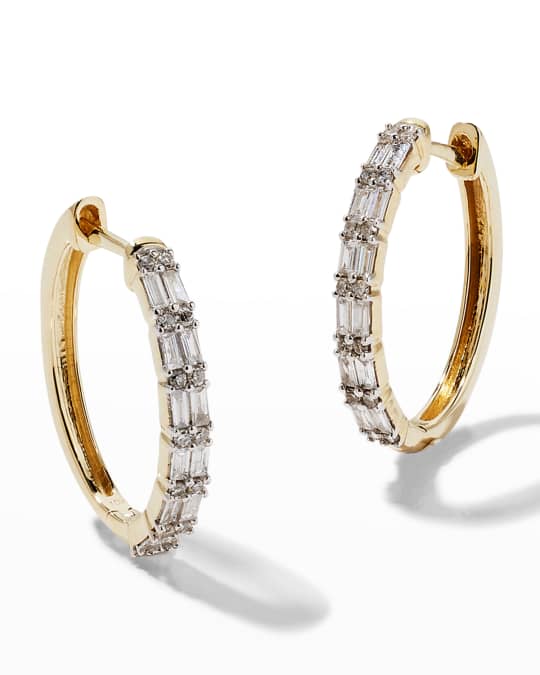 STONE AND STRAND Diamond Code Huggie Earrings Neiman Marcus