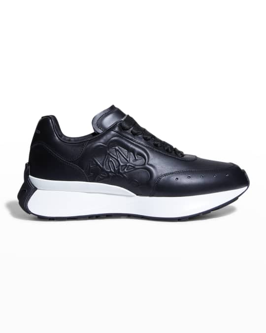 Alexander McQueen Leather Logo Retro Runner Sneakers | Neiman Marcus