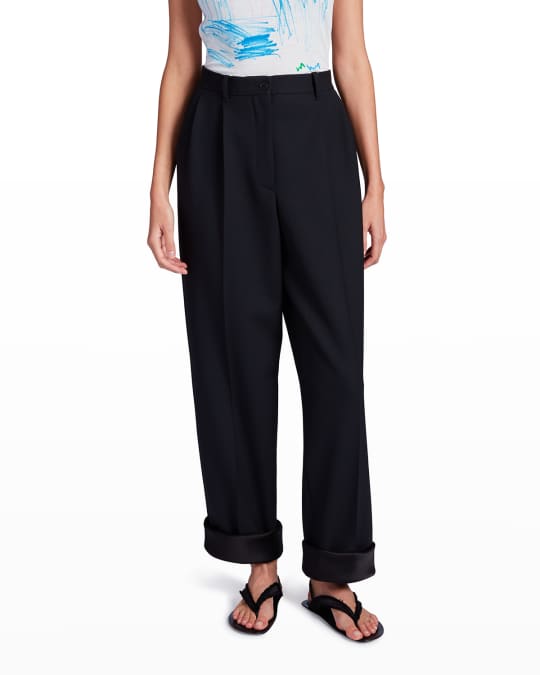 THE ROW Cassandro Wide-Leg Wool Pants | Neiman Marcus