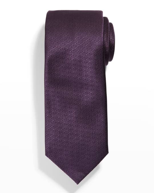 ZEGNA Men's Silk Allover Logo Tie | Neiman Marcus