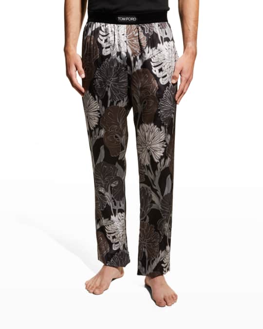 【関税＆送料込み】Tom Ford Floral Silk Pants TOM FORD Men's Silk Floral Logo Pajama Pants | Neiman Marcus