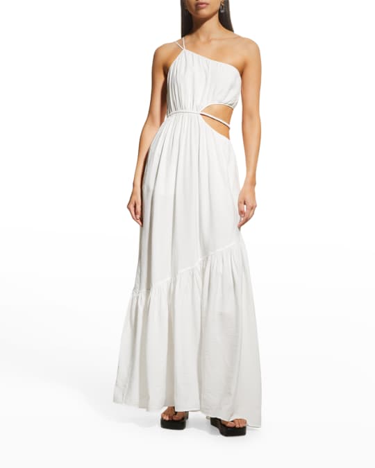 jonathan simkhai asymmetric dress Simkhai // Navy Asymmetrical Gathered Dress – VSP Consignment main image 1