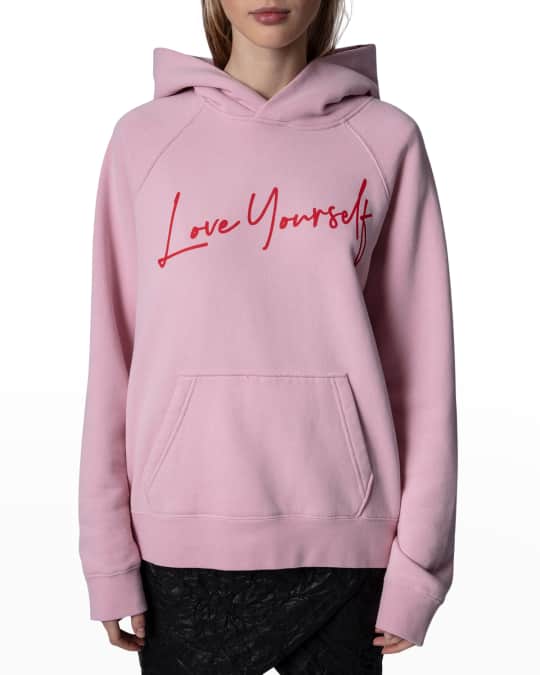 Zadig Voltaire Georgy Graphic Printed Love Yourself Hoodie Neiman Marcus