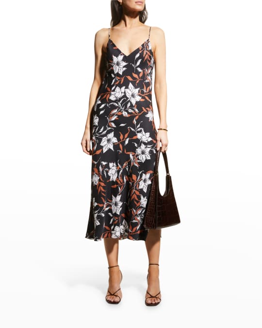 sleeveless midi dress summer Pure Essence Tropical Leaf Print Sleeveless Asymmetric Midi Dress