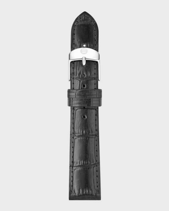 MICHELE 18mm Embossed Alligator Pattern Calf Leather Watch Strap Neiman Marcus