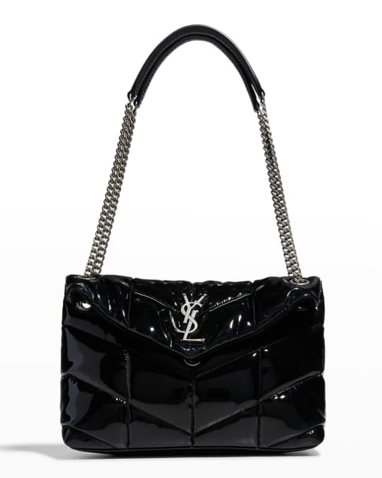 Loulou Mini Patent Leather Shoulder Bag in Black - Saint Laurent