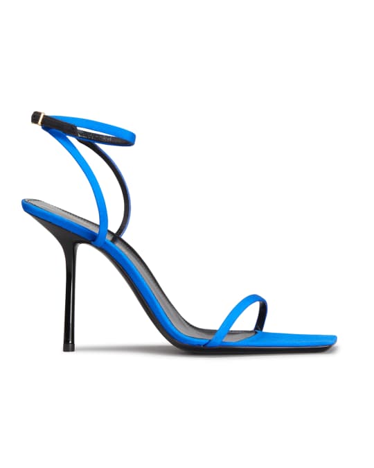 Saint Laurent Baliqua Bicolor Silk Ankle-Strap Sandals | Neiman Marcus