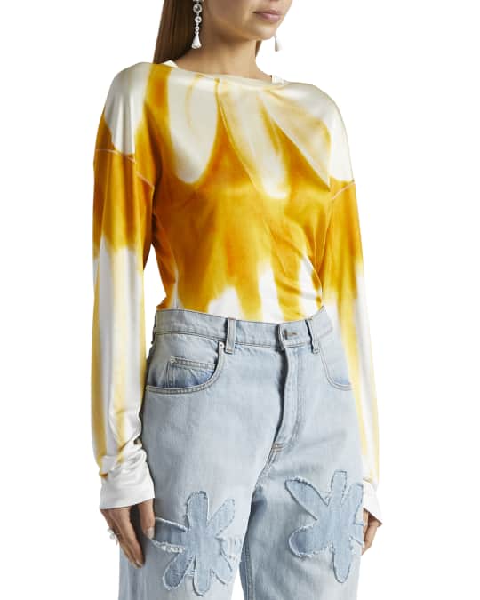 Marni Flower TieDye Long Sleeve TShirt Neiman Marcus