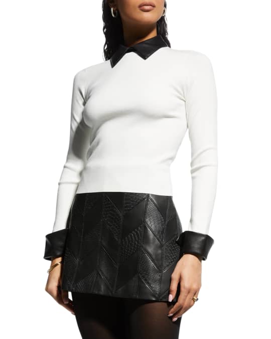 Sweater with collar and cuffs store
