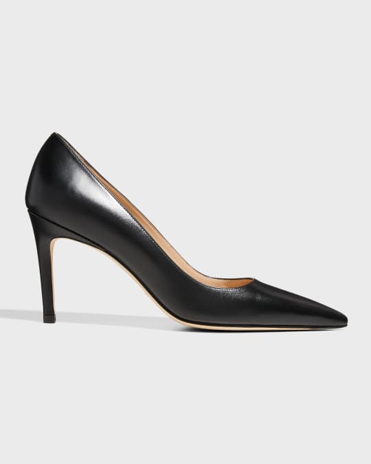 Stuart Leather Stiletto Pumps