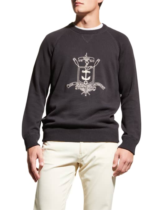 Ghiaia Men s Anniversary Logo Crewneck Sweater Neiman Marcus