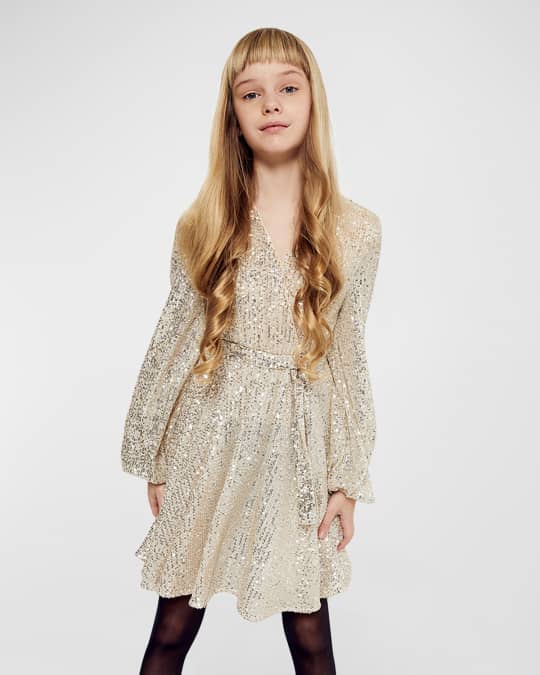 Bardot Junior Girl's Sequin Embellished Wrap Dress, Size 6-16 | Neiman ...