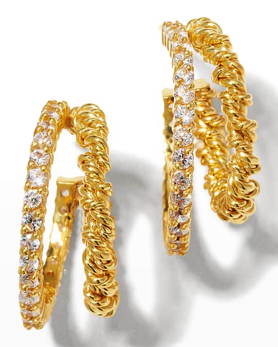 Joanna Laura Constantine Gold Plated Twisted Wire Hoop Earrings with ...