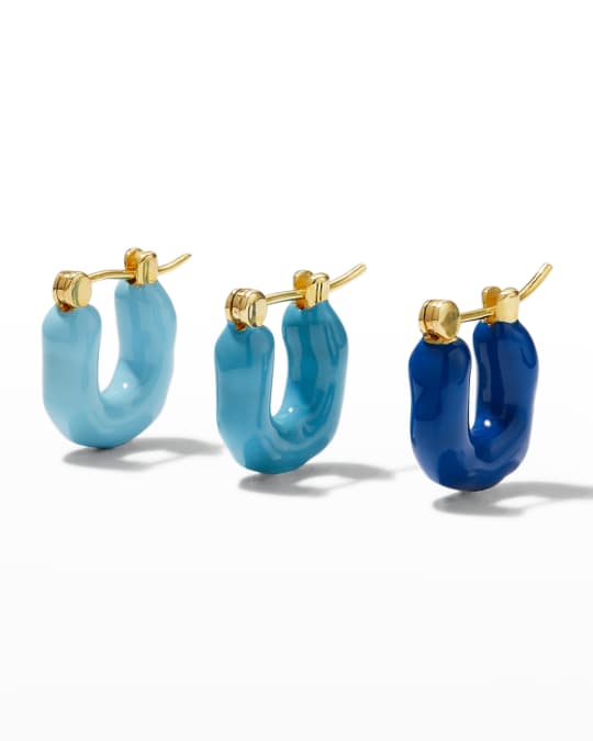 Joanna Laura Constantine Mini Wave Hoop Earrings with Enamel, Set of 3 ...