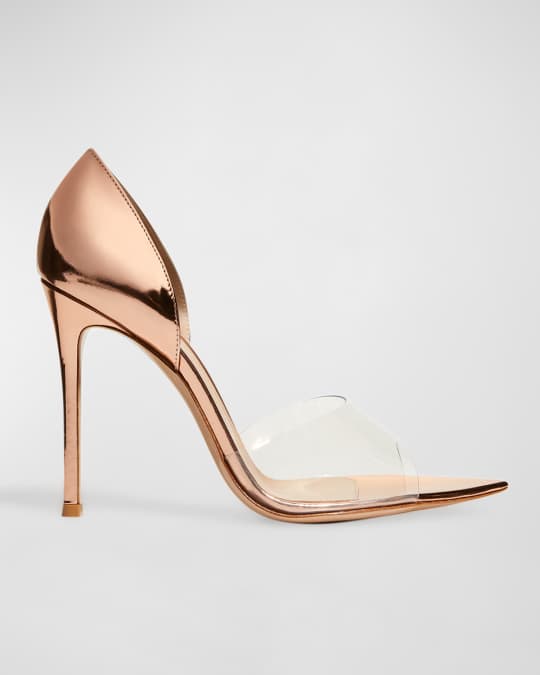 Gianvito Rossi Bree Metallic Glass Sandals | Neiman Marcus