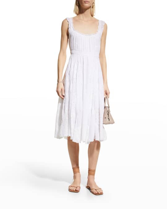 Siren Ruffle-Trim Eyelet Slip Dress