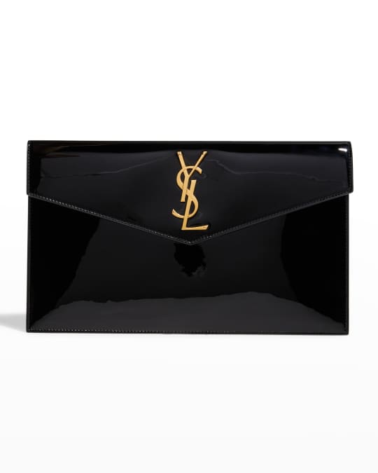 Saint Laurent YSL Patent Leather Pouch Clutch Bag | Neiman Marcus