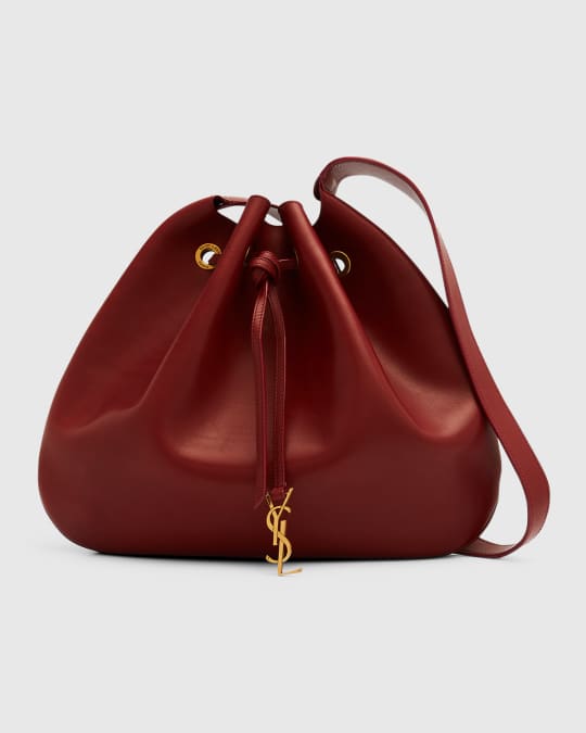 Large YSL Drawstring Leather Hobo Bag