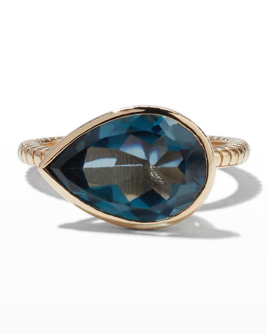 BONDEYE JEWELRY Wild Blueberry Pear-Cut Jollie Ring | Neiman Marcus