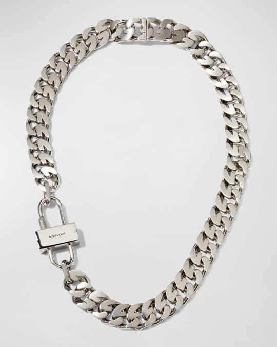GIVENCHY(ジバンシィ) G Chain Lock Necklace Givenchy Men's Lock G-Chain Necklace | Neiman Marcus