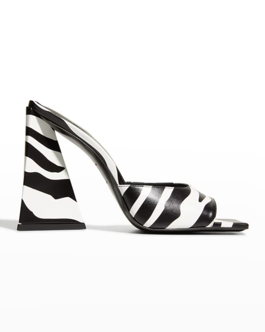 The Attico Devon Zebra Mule Sandals | Neiman Marcus