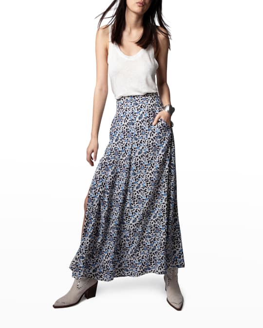 Judith Floral Side Slit Maxi Skirt