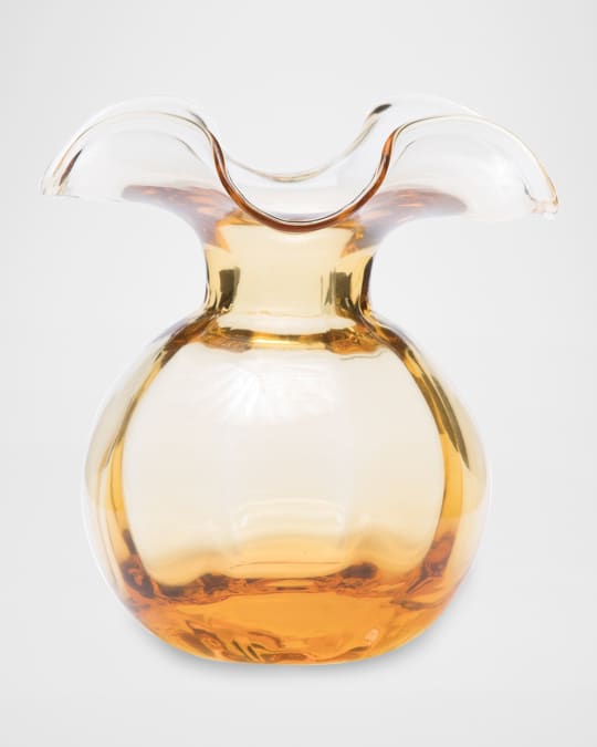 Hibiscus Glass Amber Medium Fluted Vase