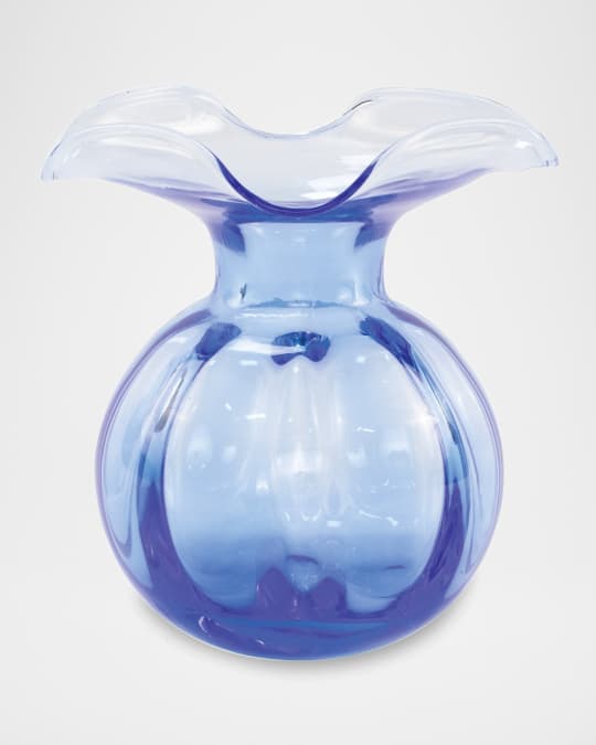 HIbiscus Glass Cobalt Medium Fluted Vase