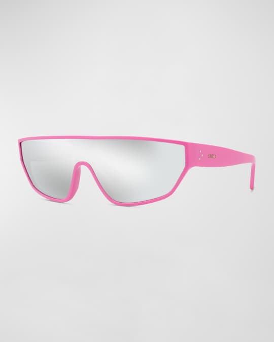 Mirrored Acetate Shield Sunglasses