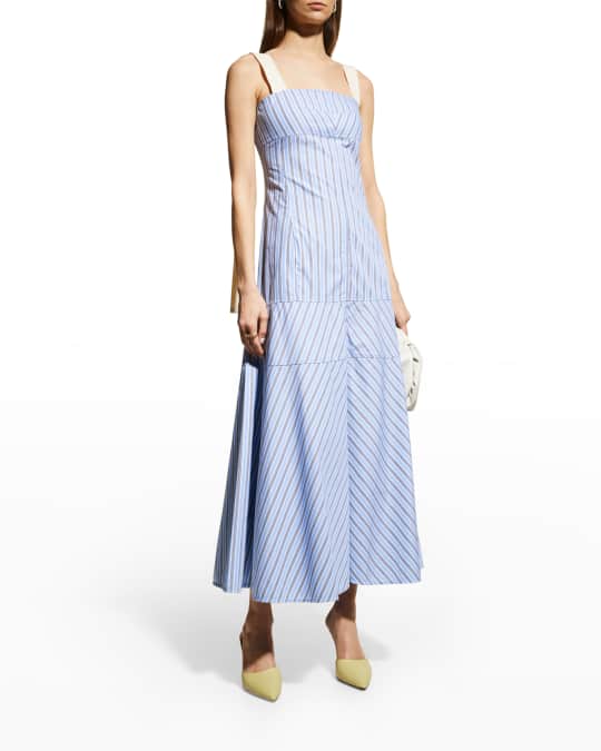 Victoria Beckham Striped Drop Waist Maxi Dress Neiman Marcus